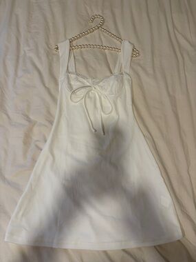 White Lace-Trim Slip Dress with Bow - Women dress Size XS